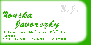 monika javorszky business card